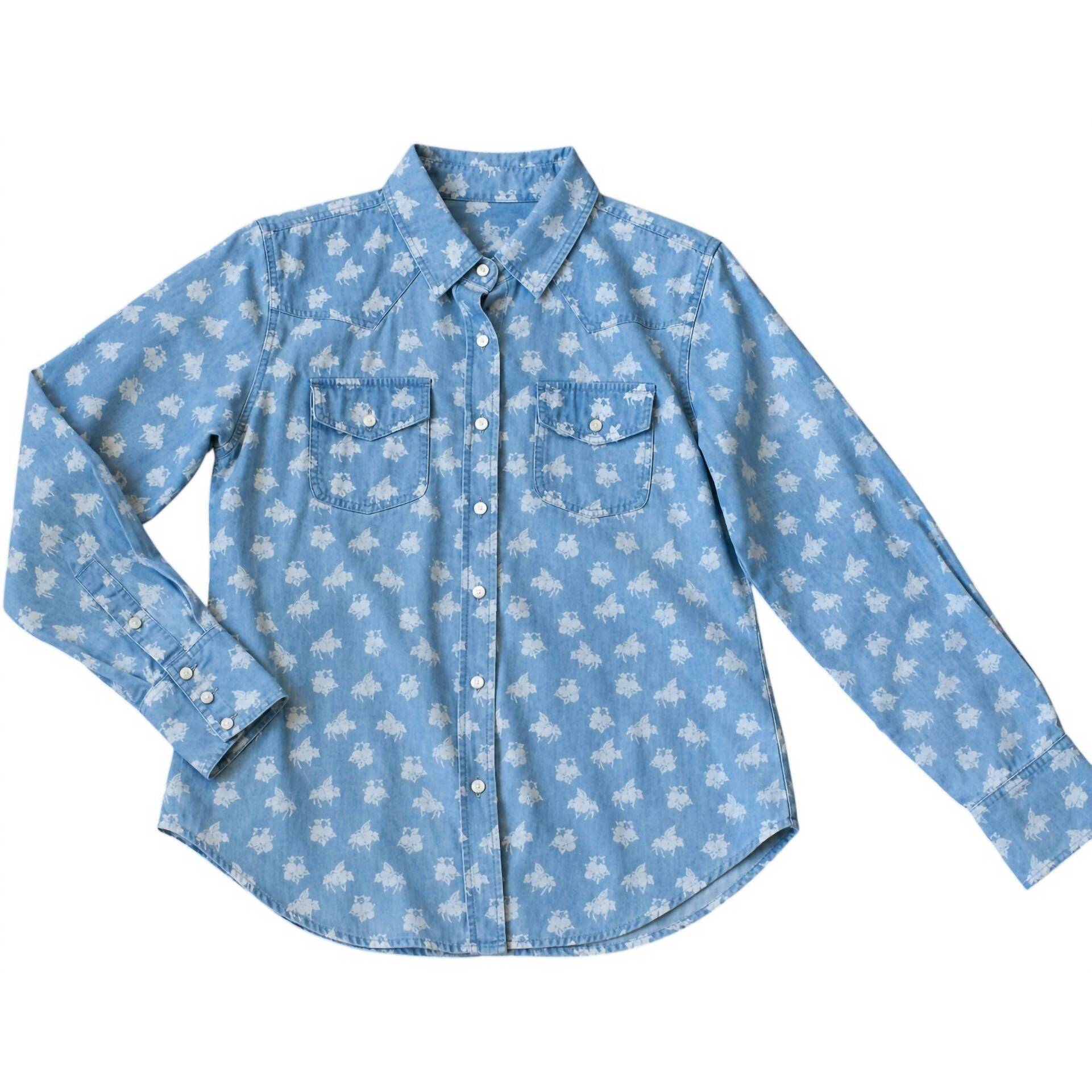 New Tasha Polizzi Women's Markie Patterned Denim Shirt In Blue